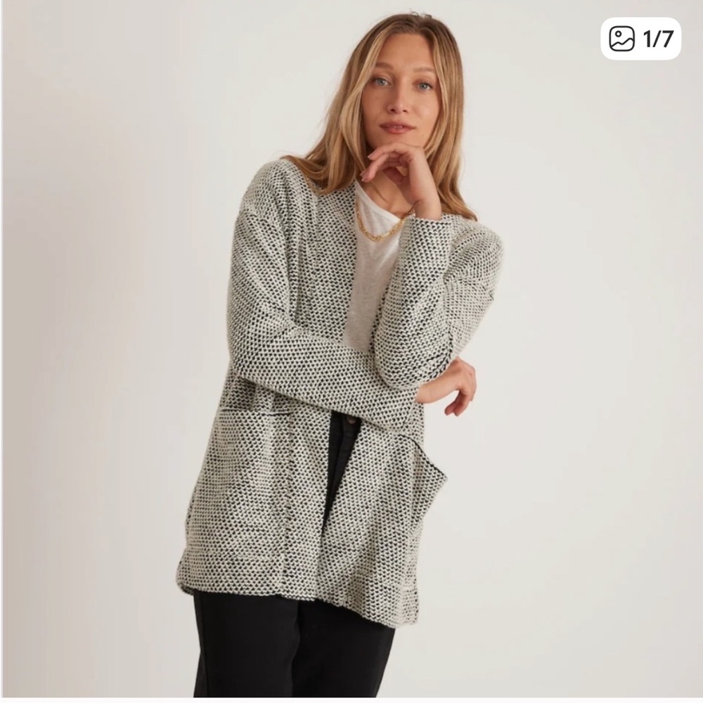 Marine Layer Birdseye Open Knit Sweater Jacket